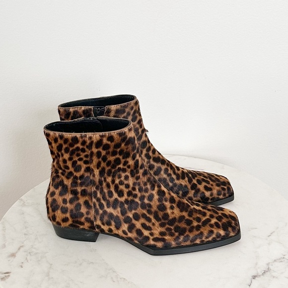 FRAME NEW Le Maddox Calf Skin Leopard Print Zip Bootie Size 36 EU 5.5 US - Picture 8 of 9